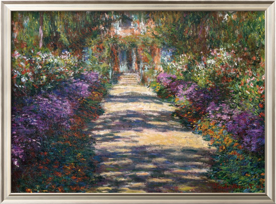Garden at Giverny detailed - Claude Monet Paintings